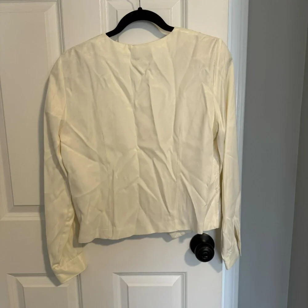 Vintage New York City‎ Design Co Cream Embroidered Blouse - Size 6 - Picture 6 of 8